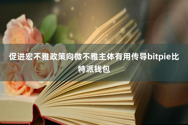 促进宏不雅政策向微不雅主体有用传导bitpie比特派钱包