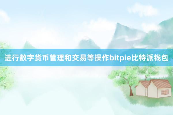 进行数字货币管理和交易等操作bitpie比特派钱包