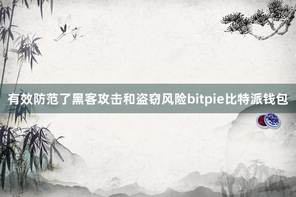 有效防范了黑客攻击和盗窃风险bitpie比特派钱包