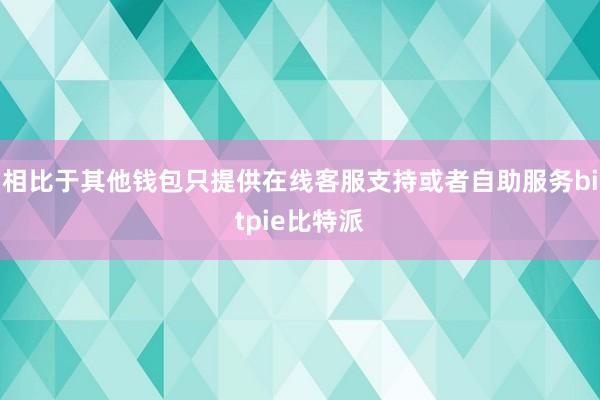 相比于其他钱包只提供在线客服支持或者自助服务bitpie比特派