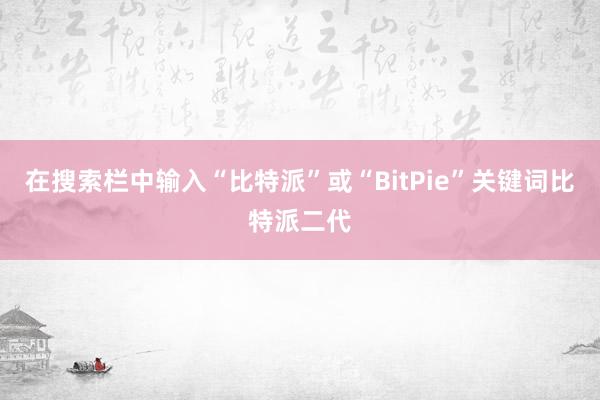 在搜索栏中输入“比特派”或“BitPie”关键词比特派二代