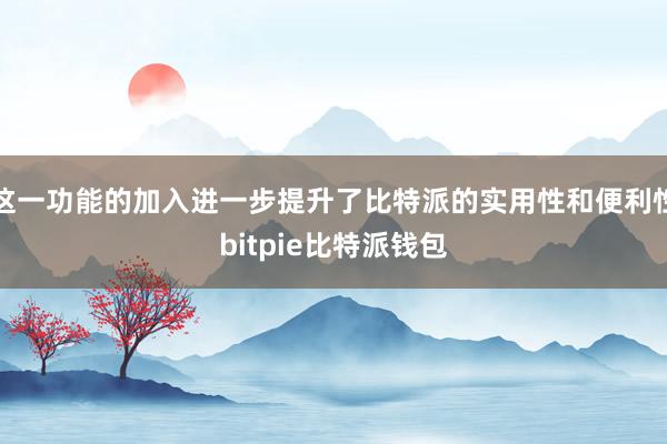 这一功能的加入进一步提升了比特派的实用性和便利性bitpie比特派钱包