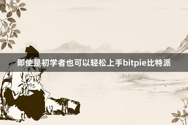 即使是初学者也可以轻松上手bitpie比特派