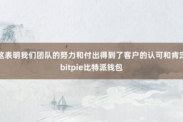 这表明我们团队的努力和付出得到了客户的认可和肯定bitpie比特派钱包