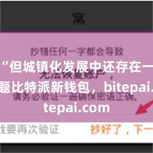 “但城镇化发展中还存在一些问题比特派新钱包，bitepai.com