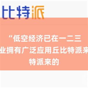 “低空经济已在一二三产业拥有广泛应用丘比特派来的