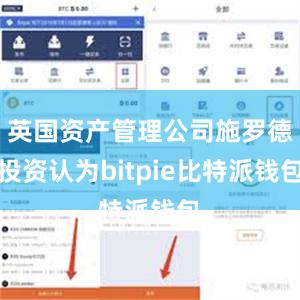 英国资产管理公司施罗德投资认为bitpie比特派钱包