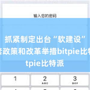 抓紧制定出台“软建设”配套政策和改革举措bitpie比特派