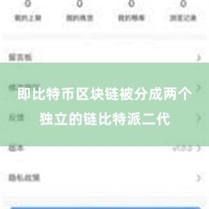 即比特币区块链被分成两个独立的链比特派二代